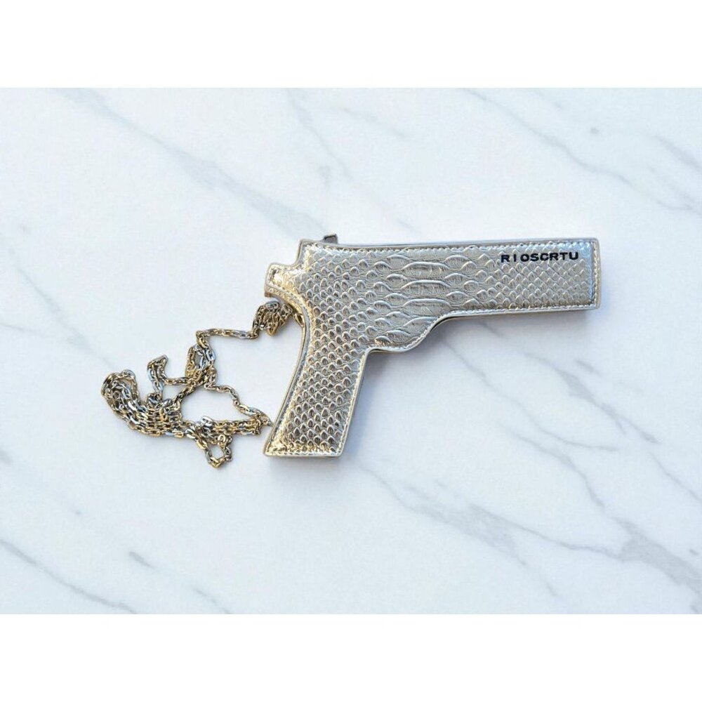 New Fashion Silver Gun Design Women Purse Gun Shaped Small Messenger Bag